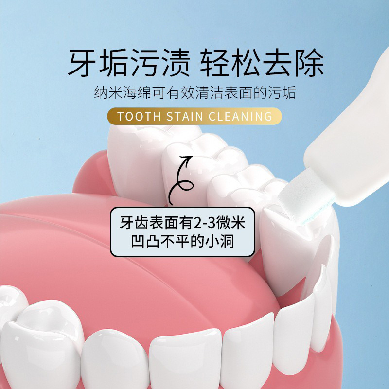 Clean Teeth and Wipe Away Tartar Nano Sponge to Remove Black Spots and Stains on Teeth, Oral Care Tooth Cleaner and Tooth Cleaner