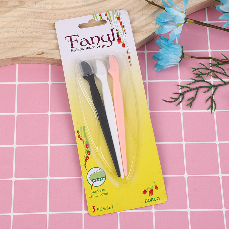 Нож для стрижки бровей Fang Li три прямых стержня нож для стрижки бровей нож для бритья бровей с защитным чехлом
