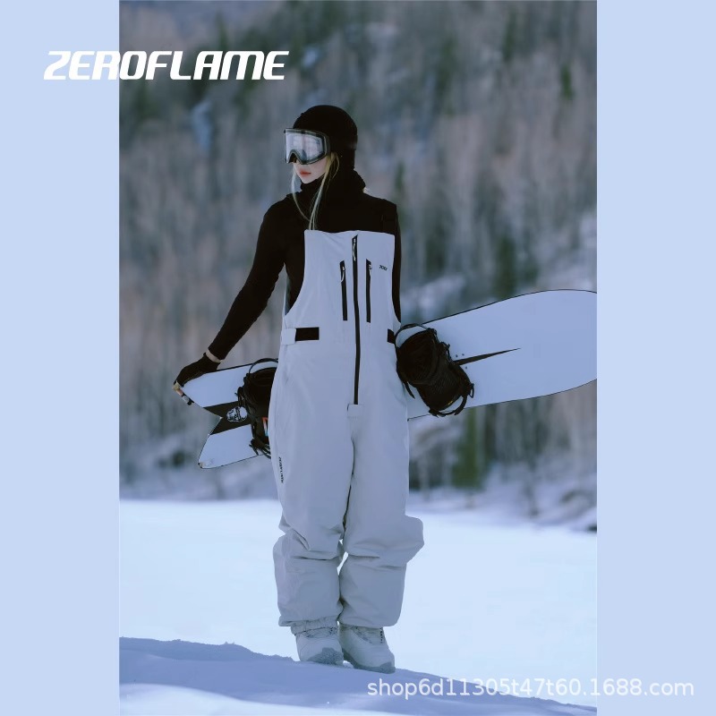 Zero Flame Snowboard Pants Women's Snowboard Loose 2024 New Overalls Men's Professional Waterproof and Warm
