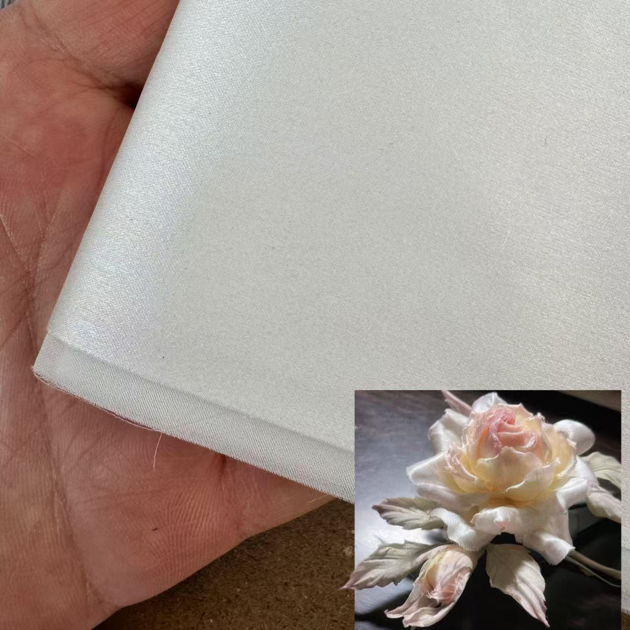 Искусственный цветок шелковая простая морщинистая сатиновая ткань утюг DIY ткань классический шелковый цветочный материал (уже крахмален)