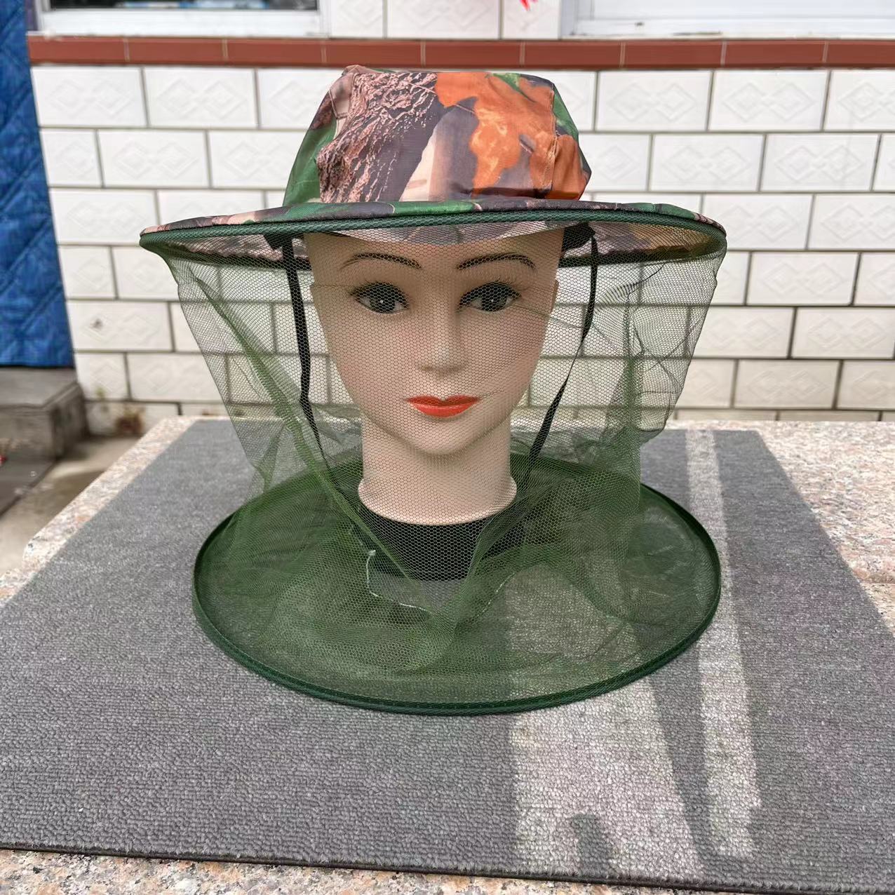 Wholesale camouflage outdoor anti-mosquito cap anti-beekeeping beehive cap sunscreen jungle anti-insect cap night fishing cap