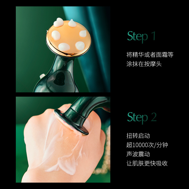 Cross-border Jie Shang multifunctional four-effect massage instrument small box three replacement head lifting facial foreign trade beauty introduction instrument