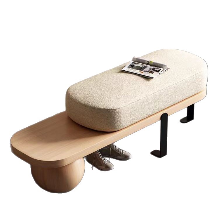 Nordic Creative Personality Long Bench, Light Luxury Shoe-Changing Bench for Home Entrance, Shoe-Wearing Bench for Entryway, Casual Low Stool