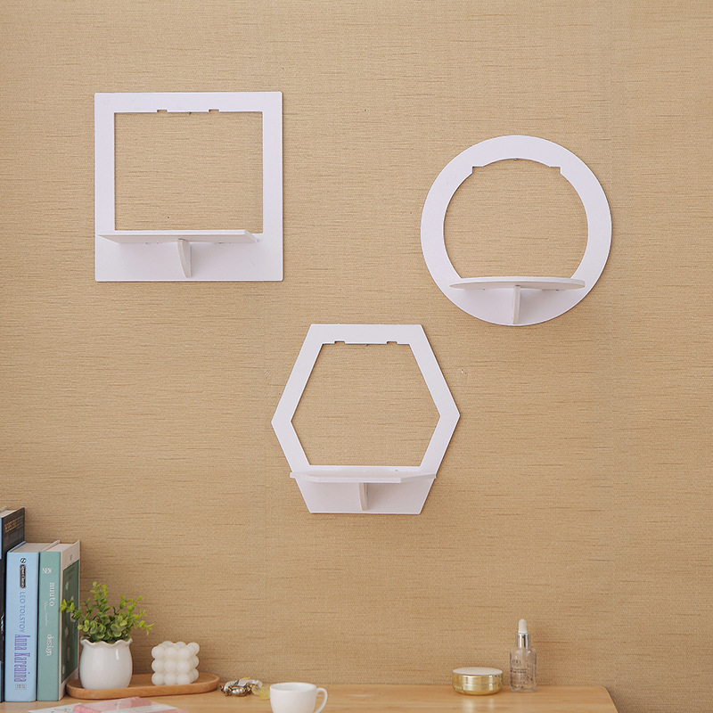 Wall Storage Rack Punch-free Living Room Wall Hanging Bedroom Wall Decorative Rack Kitchen Wall Decorative Partition Wall