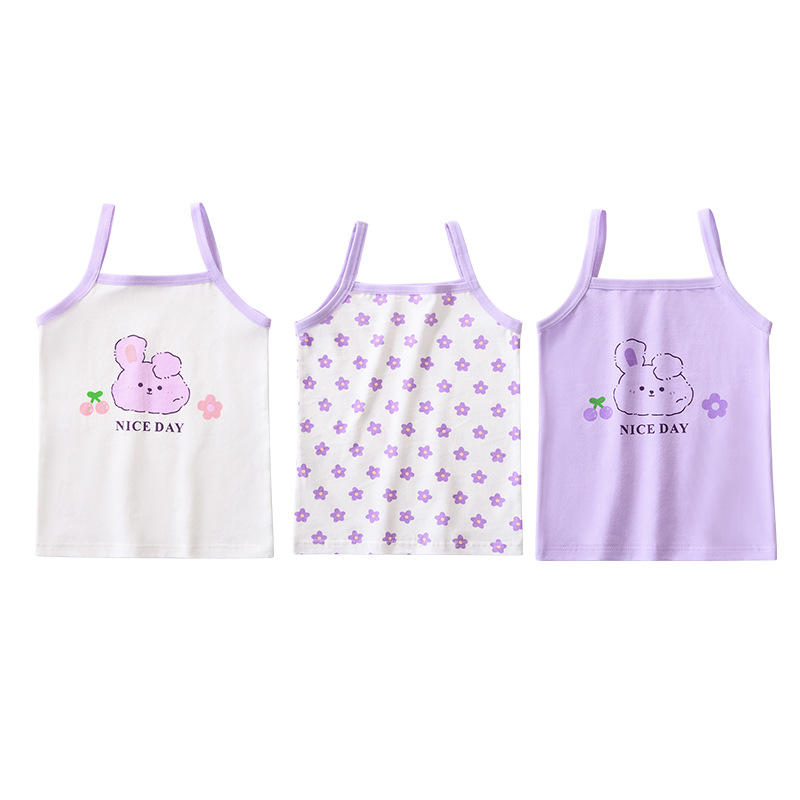 New 40 combed cotton girls' camisole cotton small camisole children's summer versatile bottoming children's vest