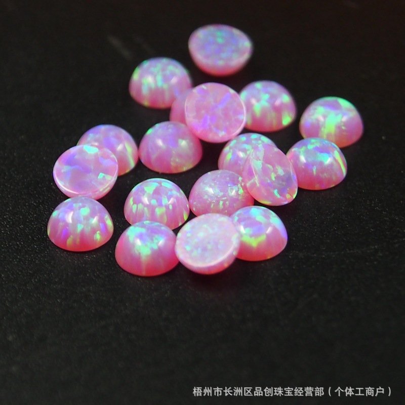 Factory Direct Sales Op17 Round, Oval, Pear-Shaped Australian Opal Synthetic Opal Stone Flat Plain Opal Cabochon Loose Stone