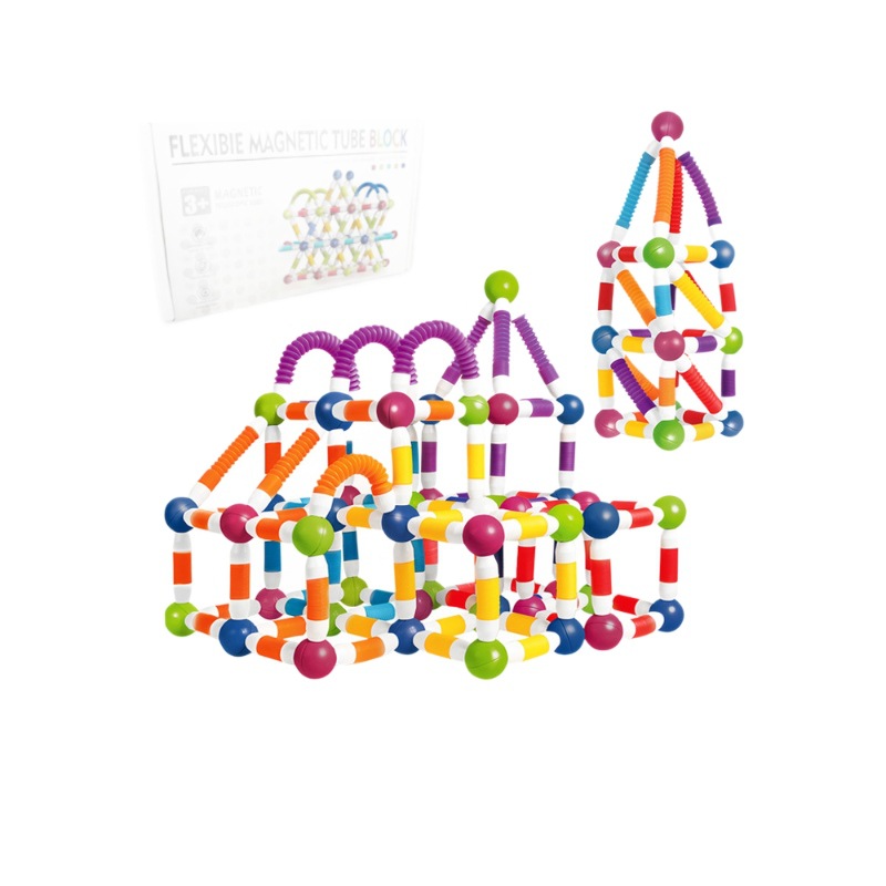 Cross-Border Twist Magnetic Stick Strong Magnetic Suction Variety Building Blocks Puzzle Decompression Boys and Girls Splicing Retractable Toys