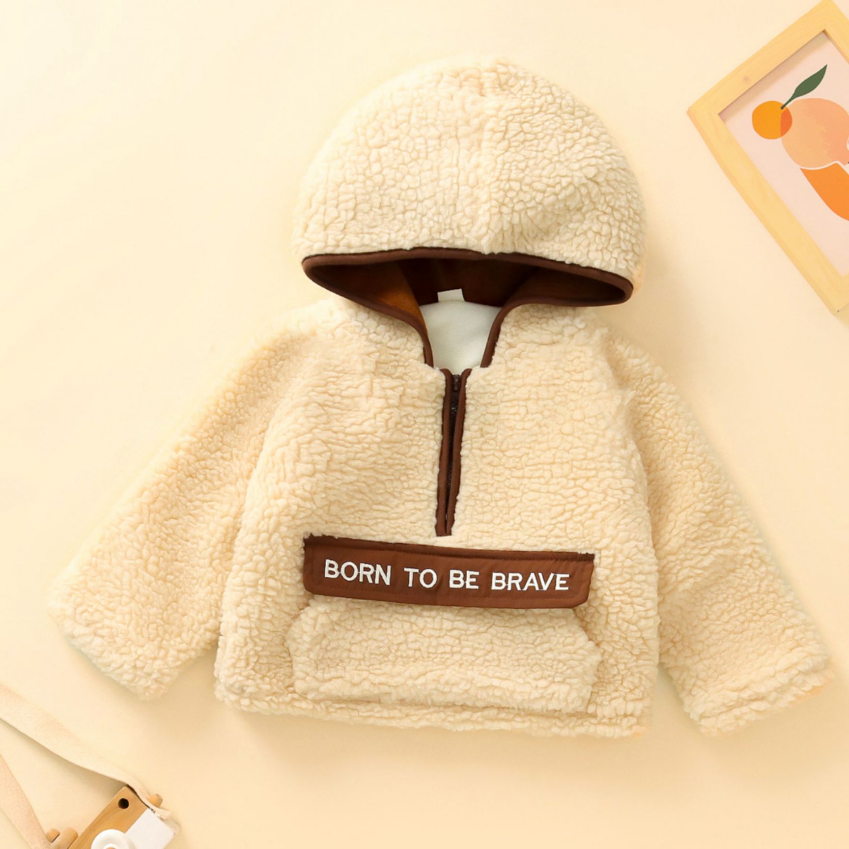 Children's Wear Children's Winter Cotton Clothes Loose Stitching Lamb Wool Fleece-Lined Sweater Thickened Warm Jacket for Baby Boys and Girls