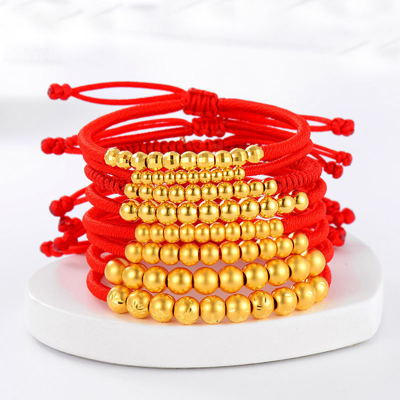 Shuibei Wholesale Gold Gold Beans Pure Gold Glossy Small Gold Beads Pure Gold 999 Transfer Beads DIY Loose Beads Accessories Beads