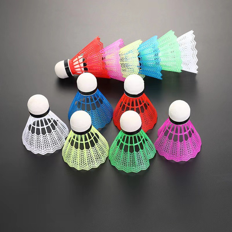 Factory direct plastic badminton windproof colorful elastic plastic glue beginners training ball bulk color