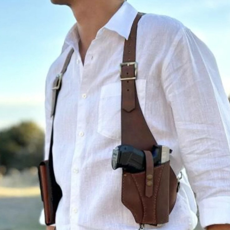 Halloween Cosplay Leather Wallet Medieval Steampunk Retro Strap Underarm Backpack