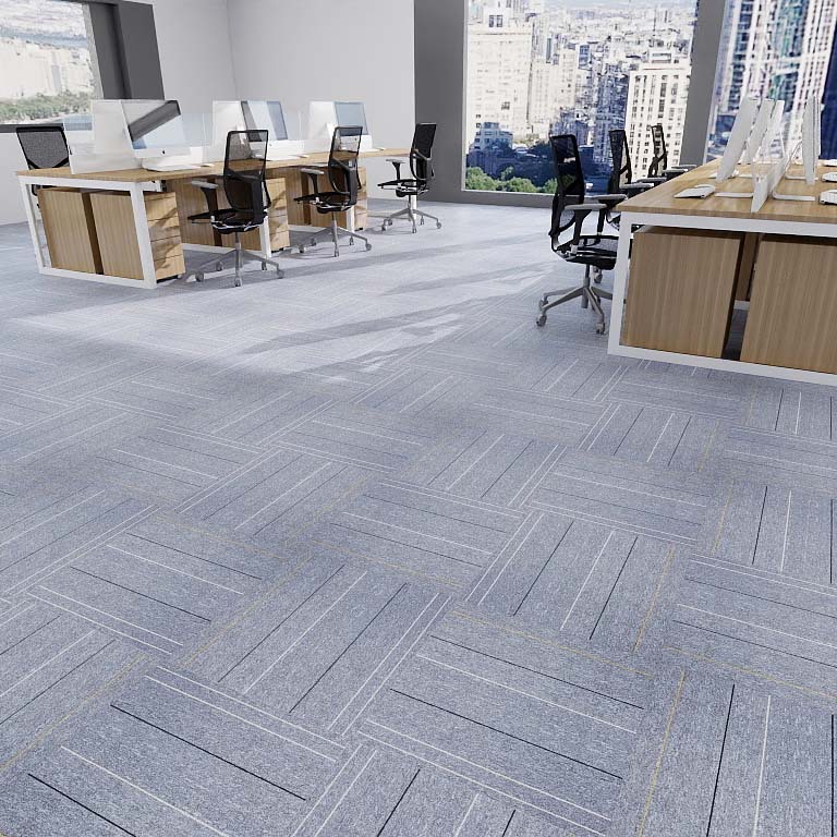 Office Commercial PE Square Stitching Carpet Exhibition Hall Office Building Large Area Tooling Full Shop Flame Retardant Floor Mat