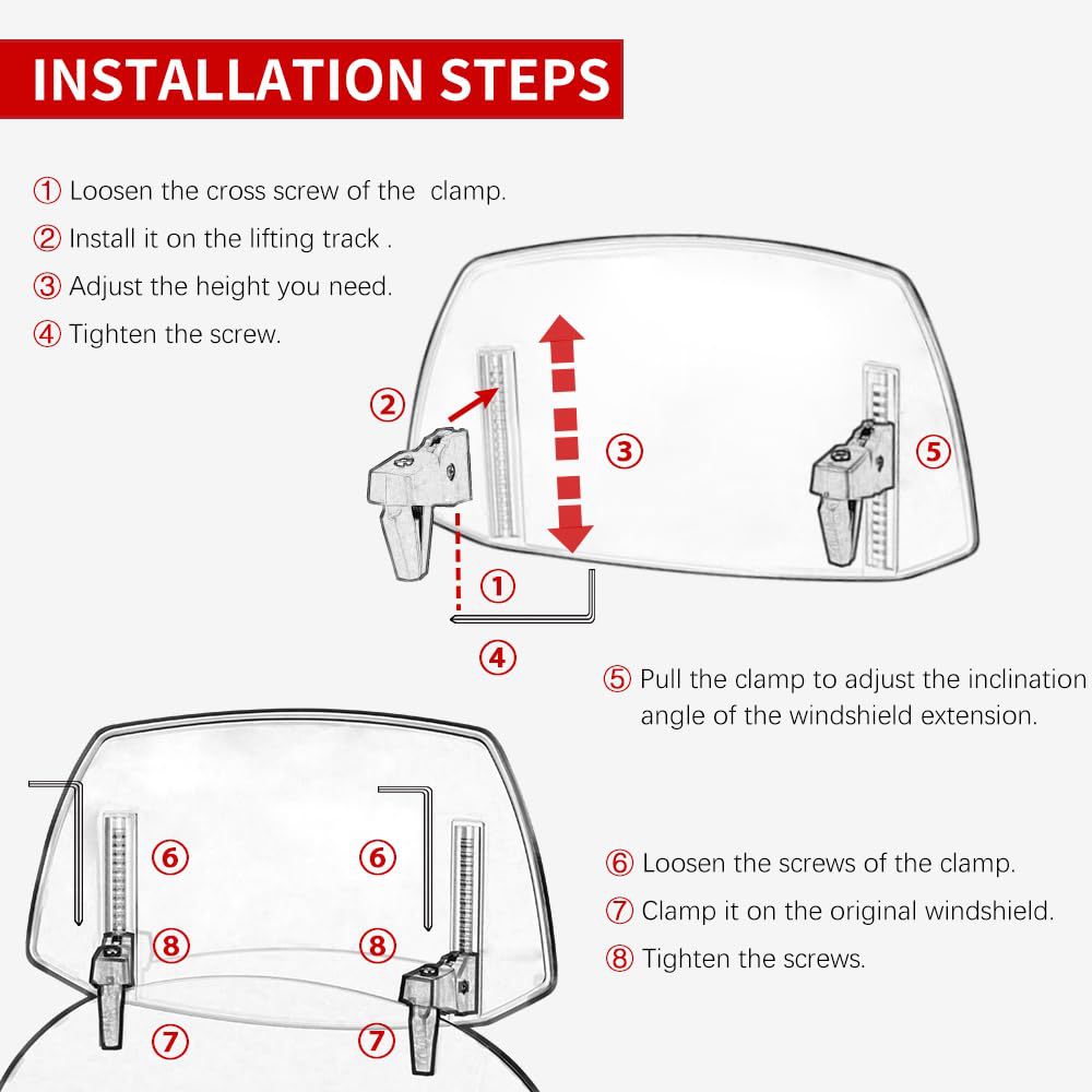 Motorcycle Universal Modified and Heightened Small Windshield Suitable for Honda Haojue Suzuki Yamaha Harley Windshield