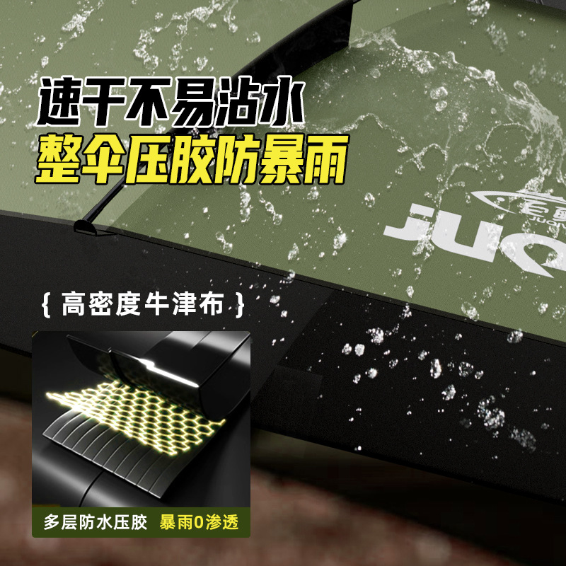 Fishing Umbrella New Large Fishing Umbrella Outdoor Camping Umbrella Mechanical Crutch Umbrella Thickened Black Rubber Sunscreen Sunshade Umbrella Wholesale