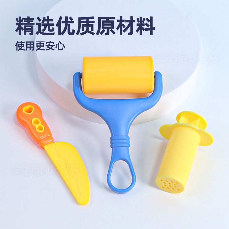 Cross-border source color mud mold tools hand pile roller rolling dough plasticine dough ultra-light clay toy sand