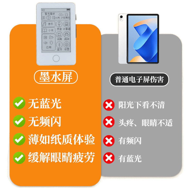 Mp3 Ink Screen Eye Protection E-Book Reader Mp4 Lossless Music Walkman Student Special English Listening
