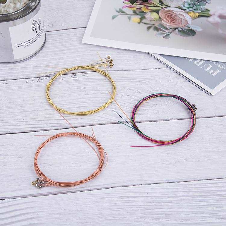 Guitar Colorful String Set Colorful Folk Guitar Strings Colorful Guitar Strings Set of 6 Instruments Six Yellow