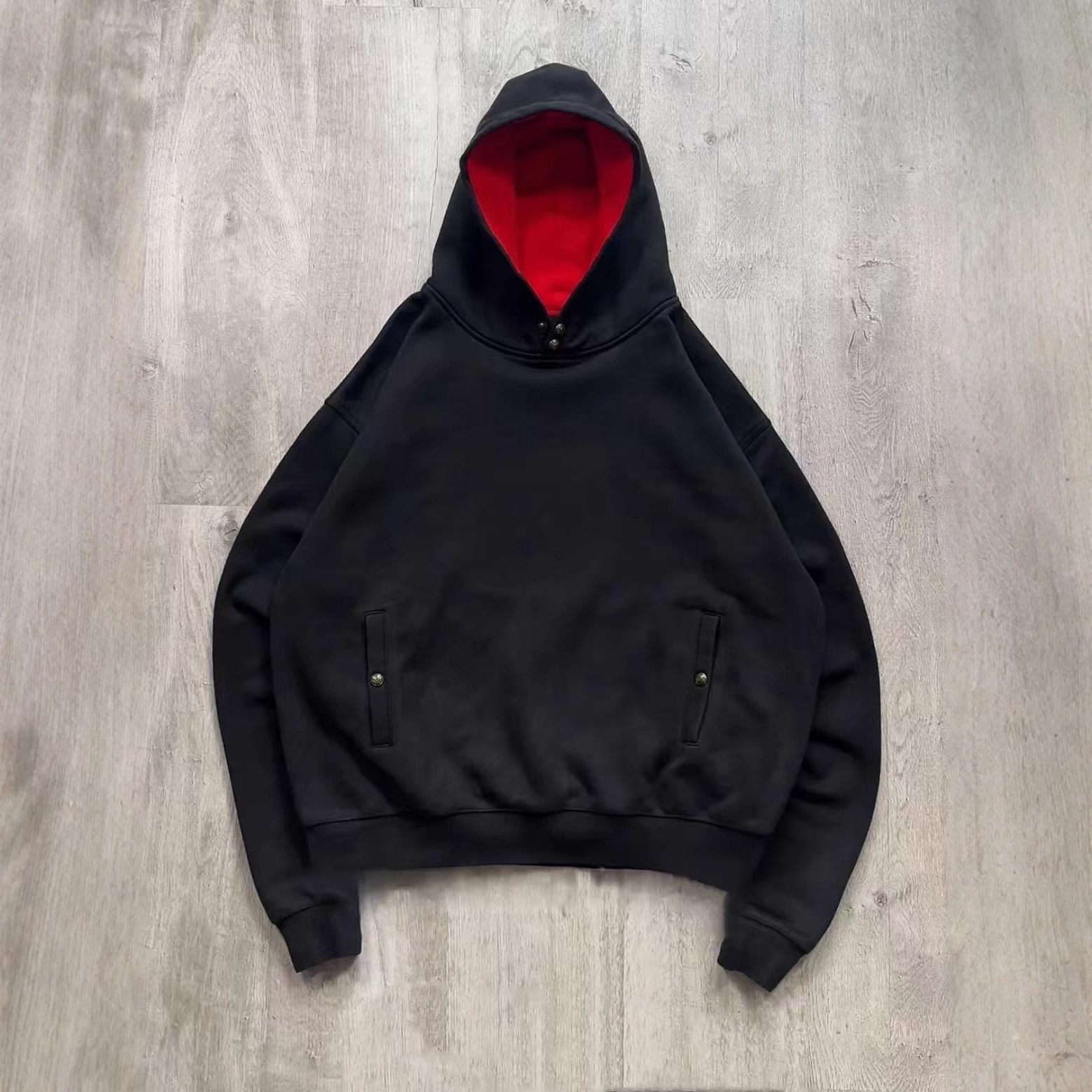 Новый стильный толстовка Kanye Heavyweight с двойным слоем, однотонный свитшот, американский повседневный стиль для пар, унисекс