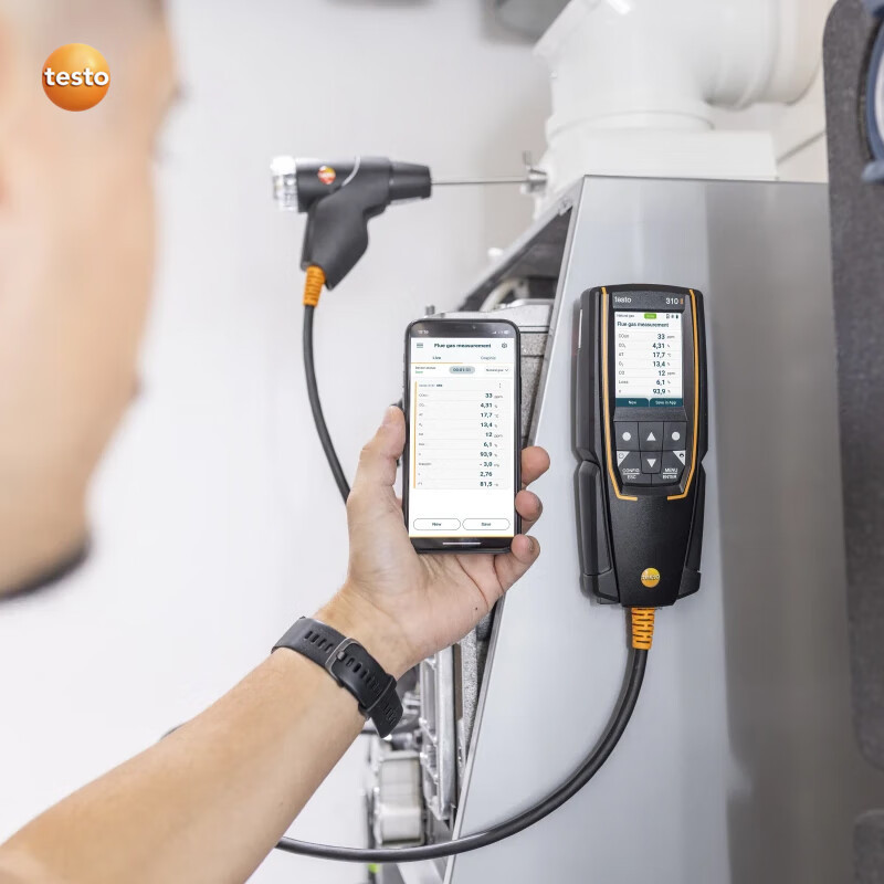 Testo Testo310Ii Flue Gas Analyzer Boiler Combustion Efficiency Analyzer Co/O2 with Bluetooth Printer