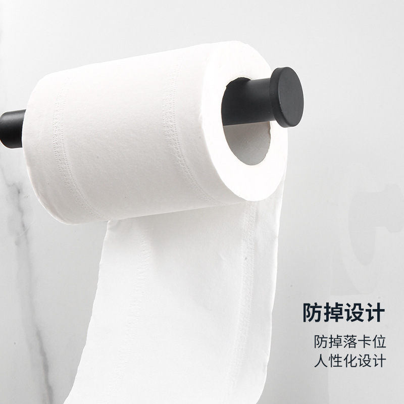 Cross-border tissue rod non-perforated roll paper rod toilet paper rod stainless steel tissue holder kitchen plastic wrap rod