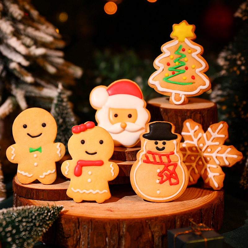Christmas cookies cute icing decorating gingerbread man cookies Santa baking snacks Christmas gifts