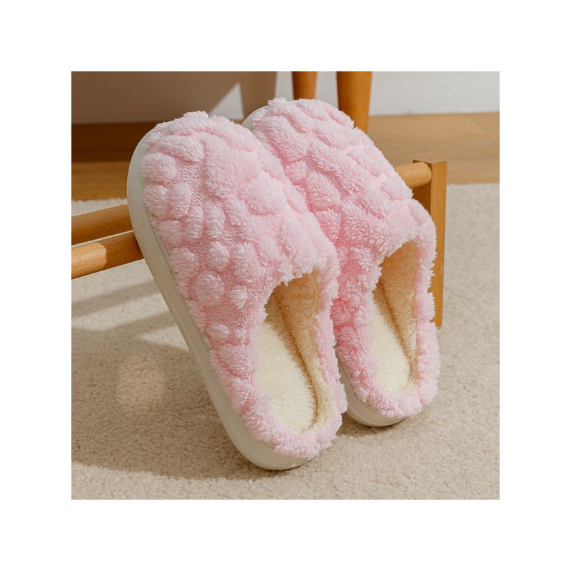Flash Sale Supermarket Supplies 2025 Winter Marshmallow Couple Home Thick-Soled Soft-Soled Warm Fleece-Lined Cotton Slippers