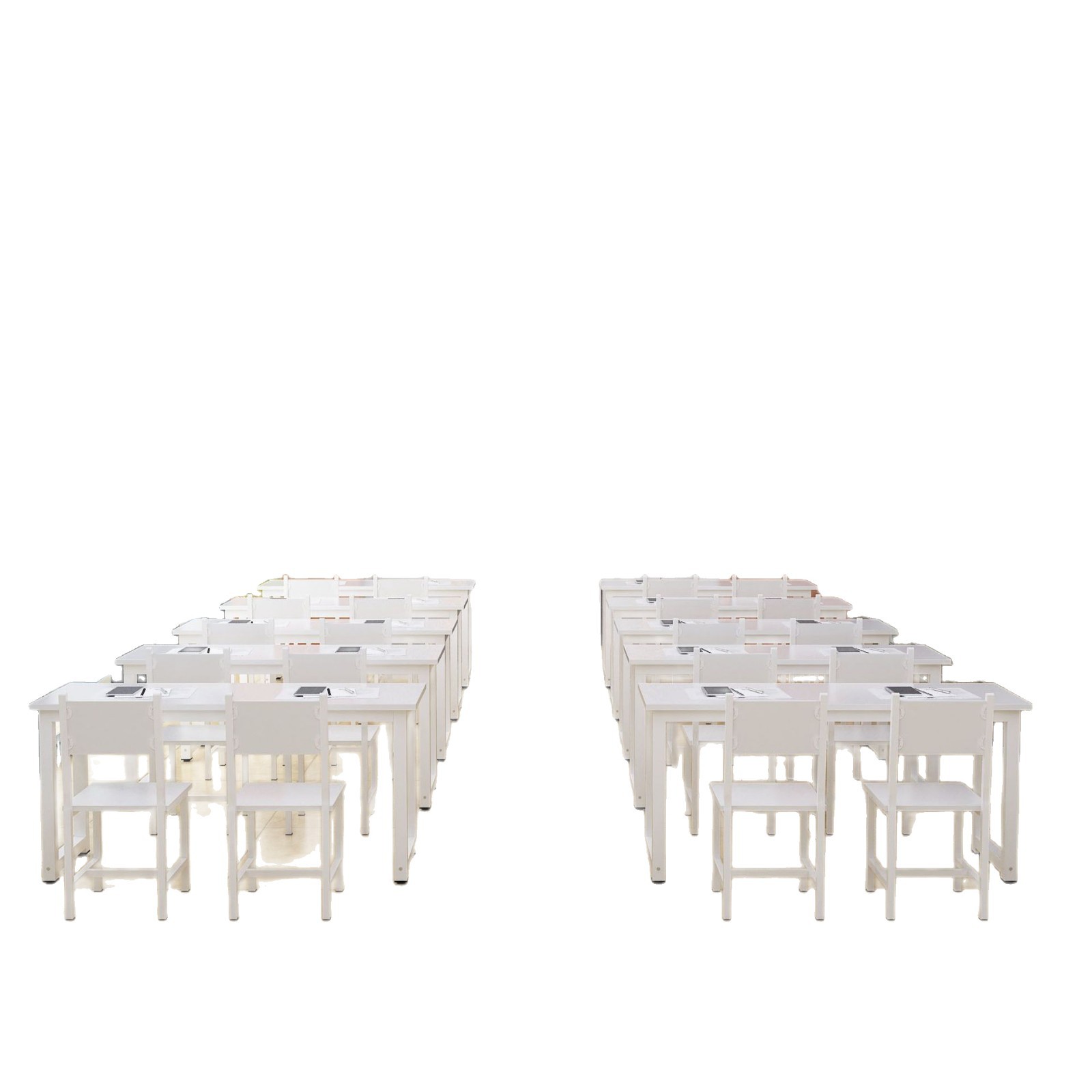 Primary and Secondary School Student Tutoring Class Desks and Chairs Manufacturer Direct Sales Single and Double Training School Learning Desks and Chairs Combination Long Table