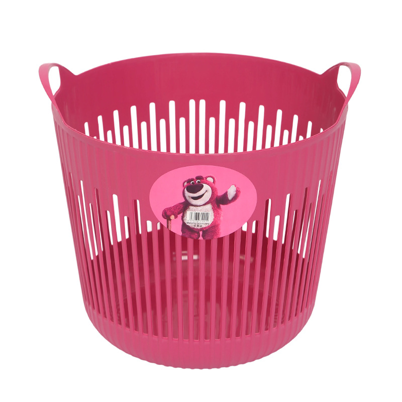 Plastic Portable Hollow Dirty Clothes Basket Storage Basket Thickened Debris Storage Basket Household Bathroom Round Dirty Clothes Basket