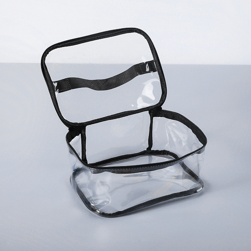 Transparent PVC Wash Bag Multifunctional Cosmetic Portable Storage Bag Large Capacity Waterproof Wash Zipper Bag for Travel