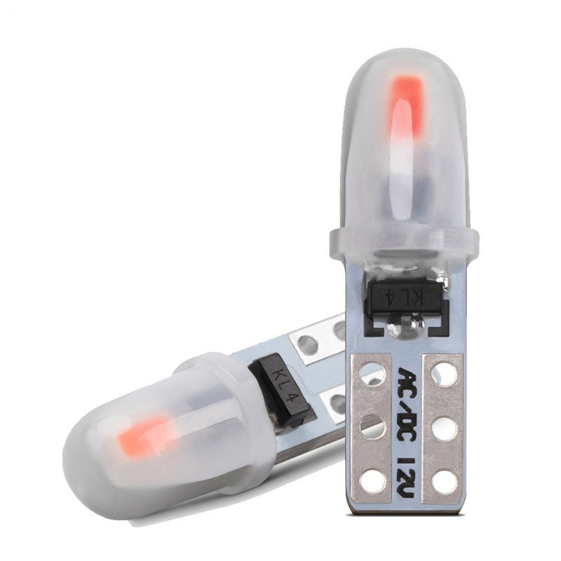 Лампочка T5 для автомобиля, светодиодный индикаторный свет T5 3014 2Smd 3D астигматизм