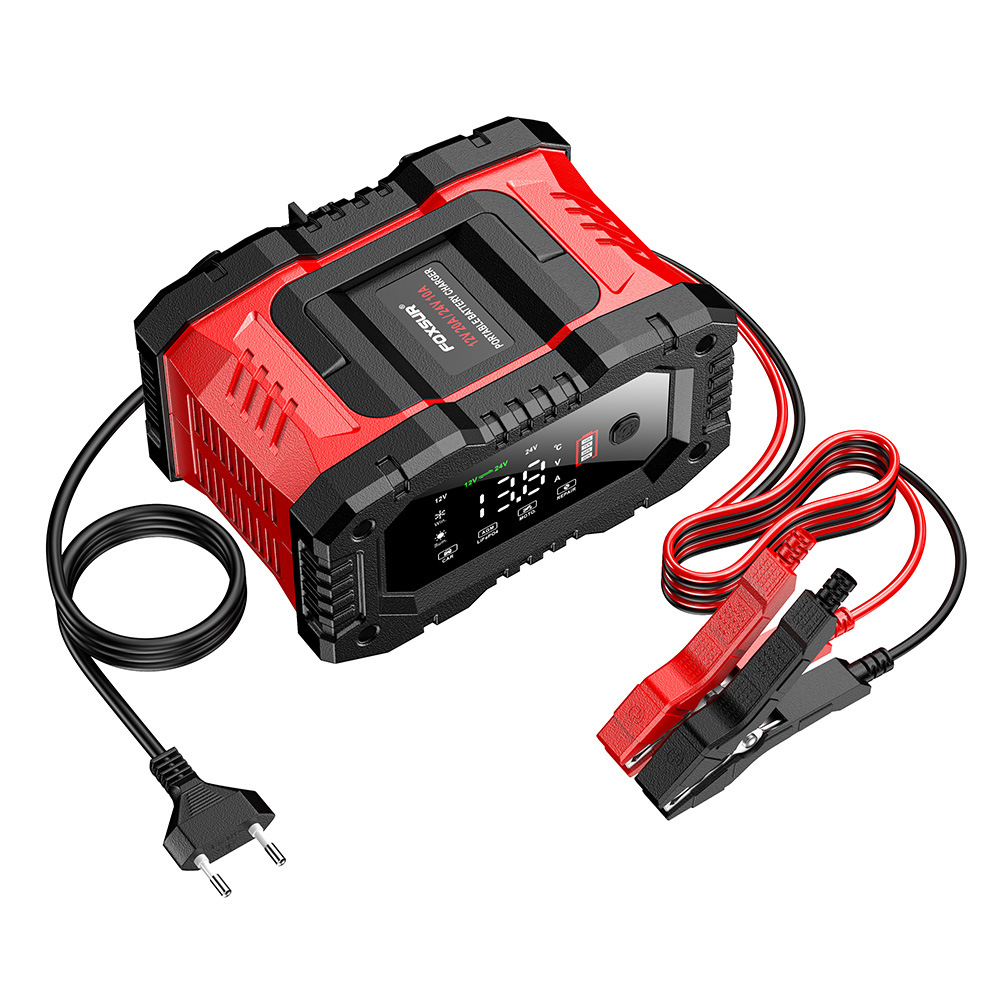 Foxsur 20A 12V24V Satchel 300W High Power Portable Motorcycle Car Battery Charger