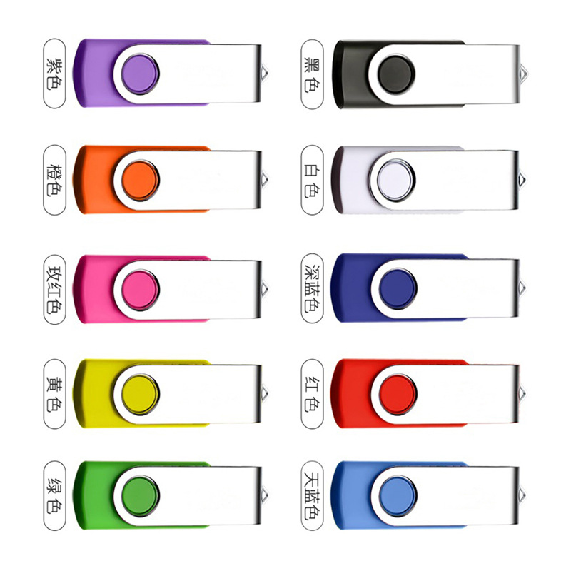 Rotating U disk logo custom usb128g large capacity 1t/2t clip U disk 64g foreign trade mobile phone USB wholesale