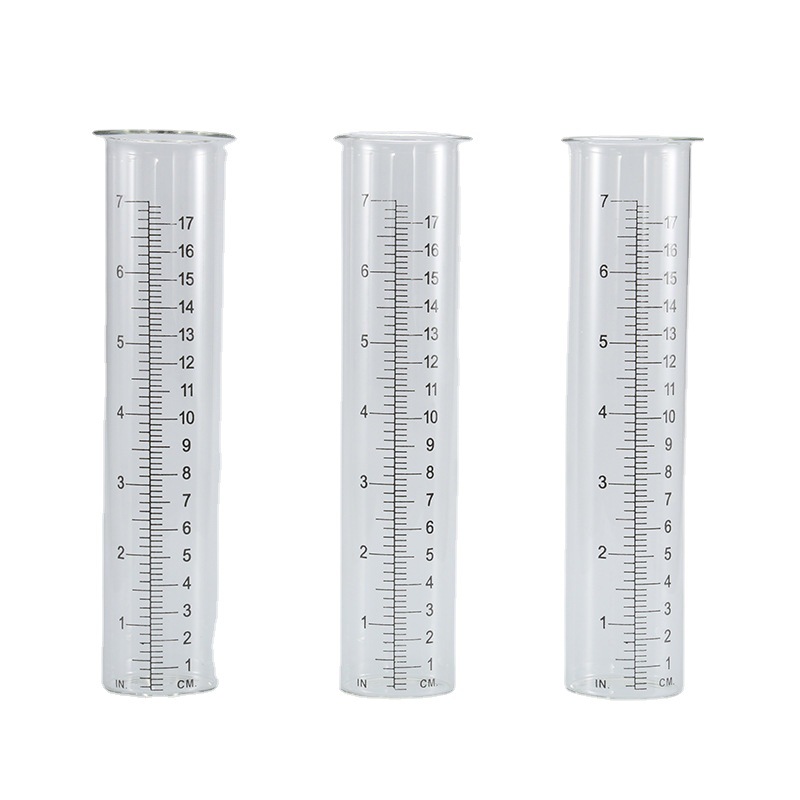 Renren long-term supply of glass rain gauges outdoor rain measuring cylinder garden tools manufacturers direct supply