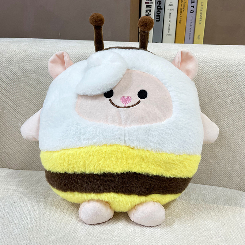 Trendy Original Leather Sheep Plush Toy Party Merchandise Cartoon Cute Rechargeable Electric Heating Bag Hand Warmer