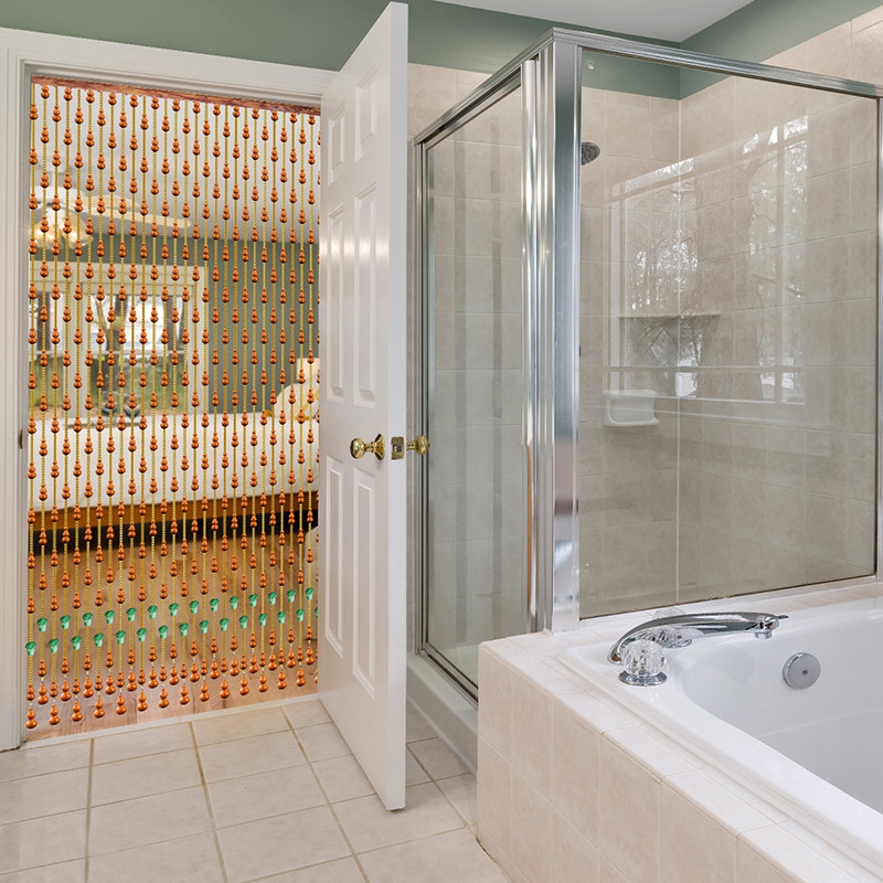 Peach Wood Gourd Cabbage Crystal Partition Bead Curtain Bathroom Feng Shui Curtain Living Room Bedroom Door Curtain Half Curtain Hanging Curtain