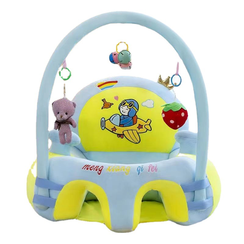 Cartoon New High Backrest Baby Learning Chair Practice Sitting Posture Baby Dining Chair Crystal Super Soft Children's Small Sofa