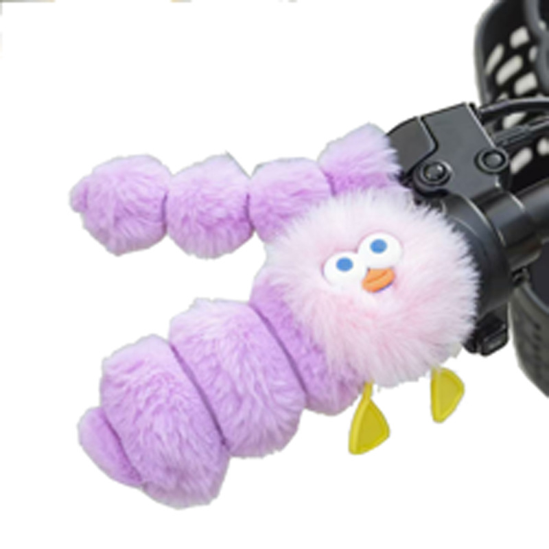 Electric Bike Handlebar Cover Set Plush Winter Cute Three-Wheeled Electric Bike Anti-Slip Bicycle Handlebar Cover