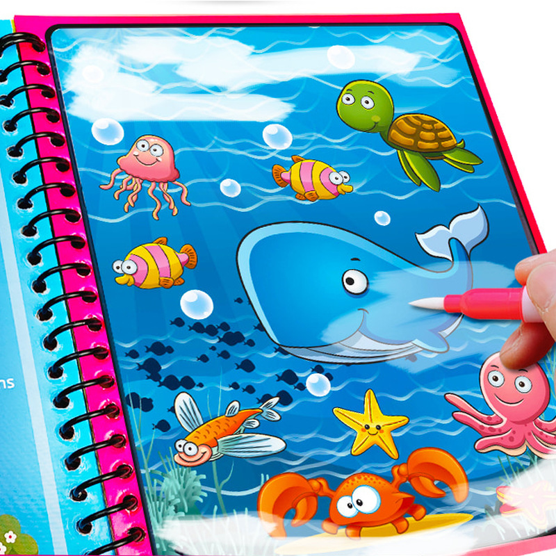 Magic Magic Graffiti Water Painting Book Children's Kindergarten Baby Painting Book Repeatedly Fill in Color Book Princess Water Painting Book