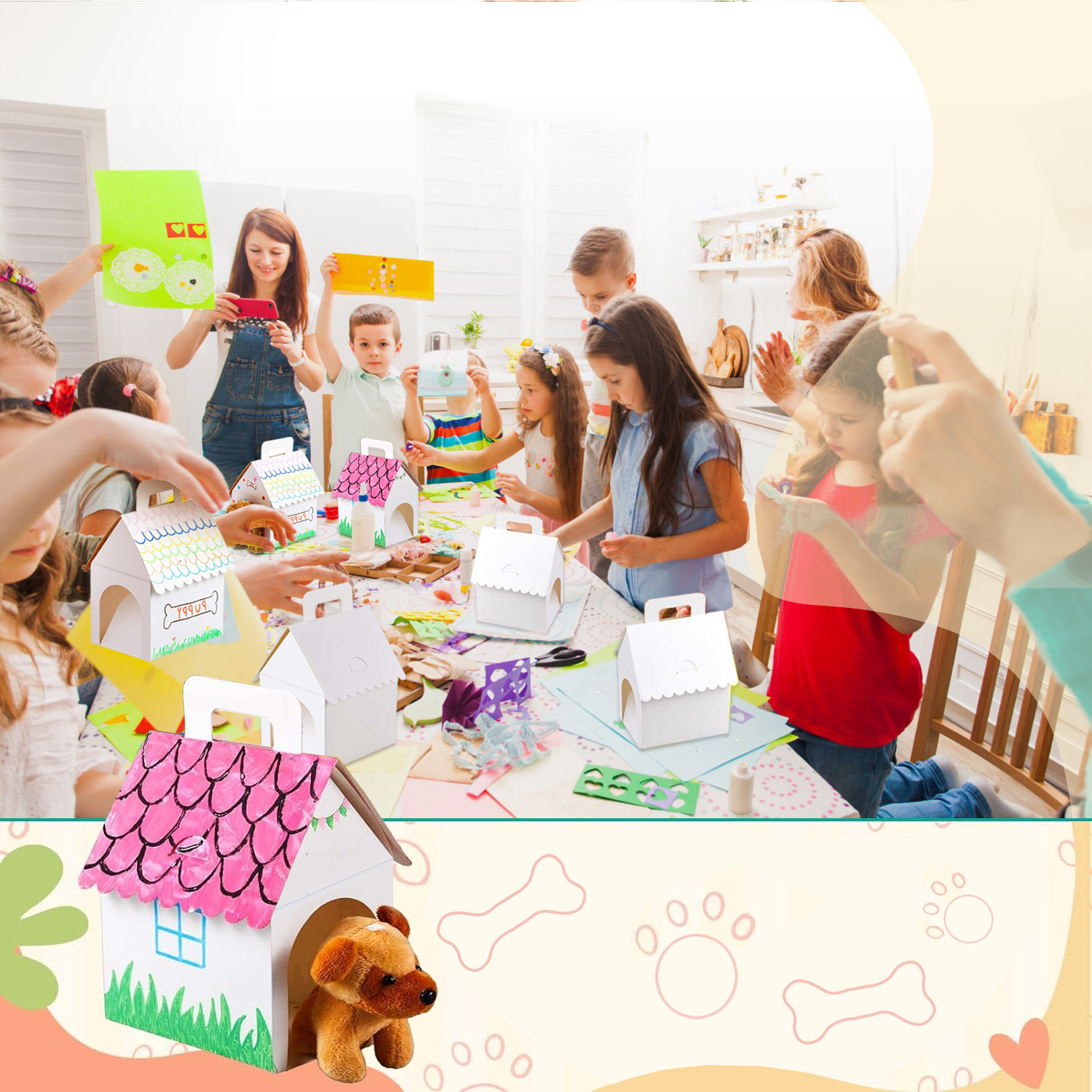 Cross-Border Amazon DIY Holiday Party Doll Small Gift Blank Paper Card Box Custom Wholesale Spot