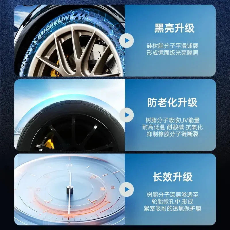Car Tire Brightener, Blackening Tire Wax, Tire Maintenance, Anti-Aging Tire Plastic Care Agent, Maintenance Agent