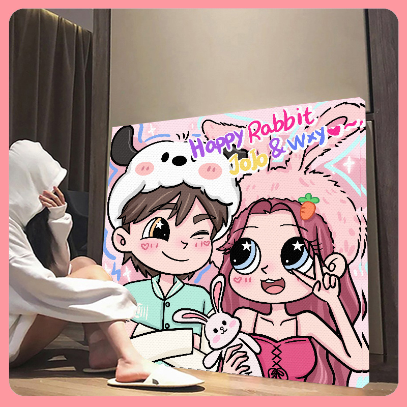Princess Star Butterfly Frameless Painting Decorative Painting Print Birthday Gift Cartoon Painting Hand-Painted Couple Avatar for Best Friend Reality