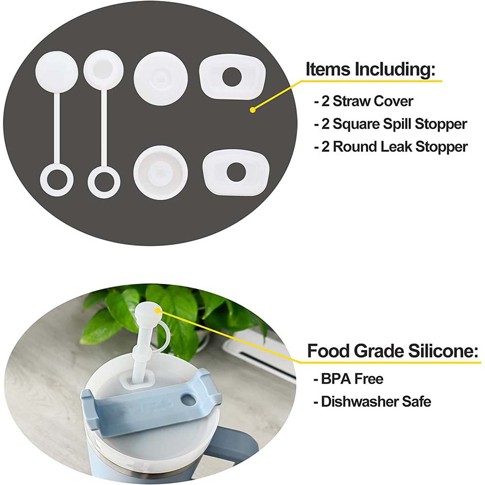 Sealed cup lid straw cap silicone leak-proof plug dust-proof accompanying cup silicone spill-proof plug kit Stanley