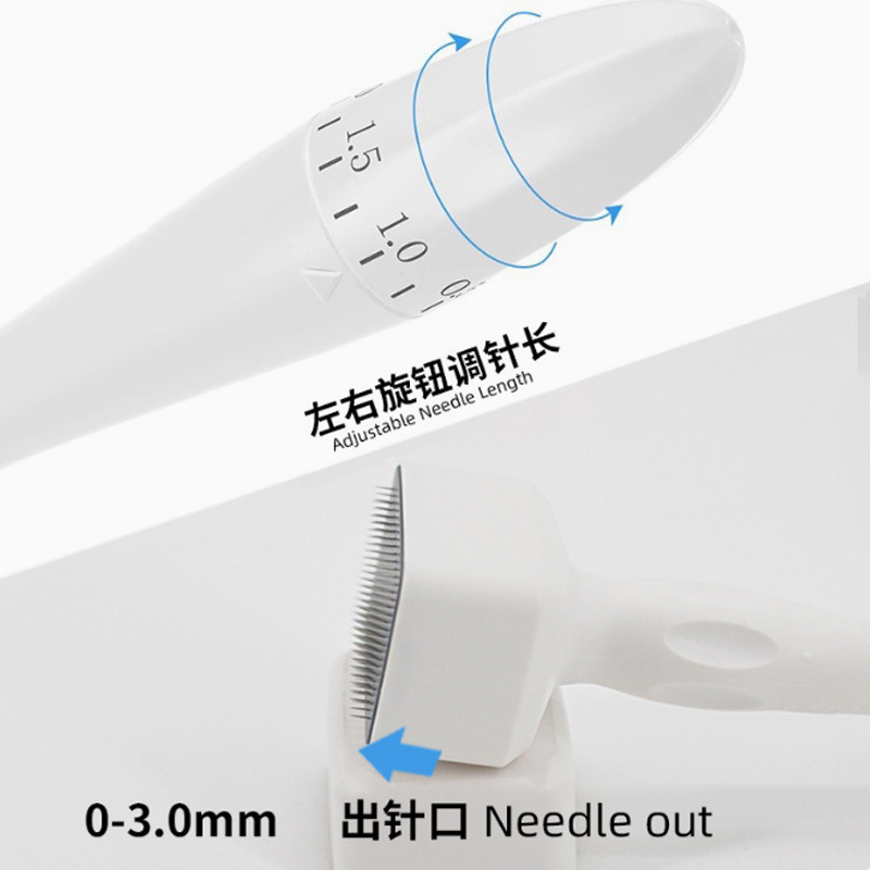 Cross-Border 140A Stamp Seal Microneedle Roller Stamp Press Adjustable Needle Minoxidil Tool Beard Scalp