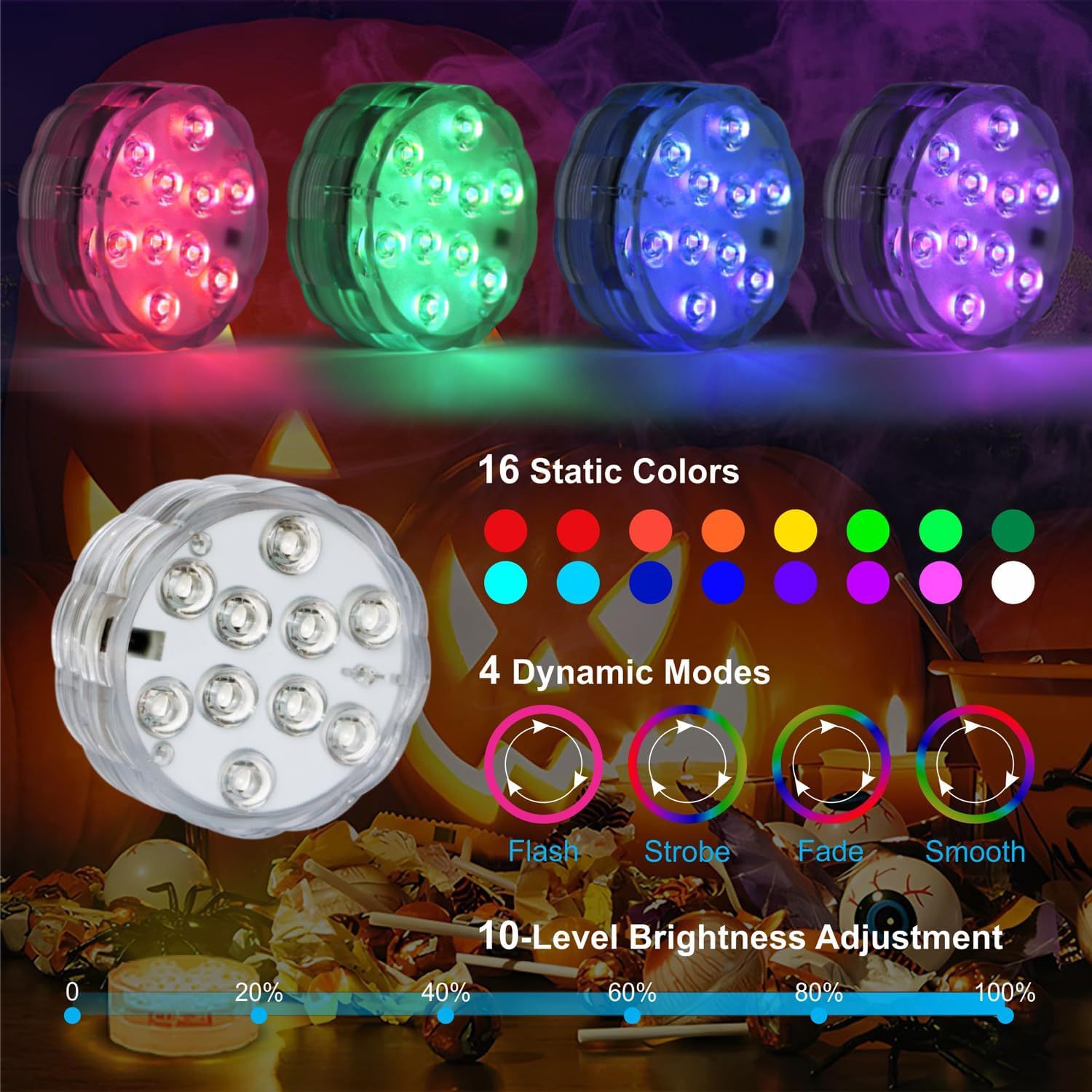 Pool Light, Fish Tank Light, Colorful Led Light, Ip68 Waterproof, Colorful Atmosphere Diving Light, Spot Wholesale, Cross-Border Hot Model