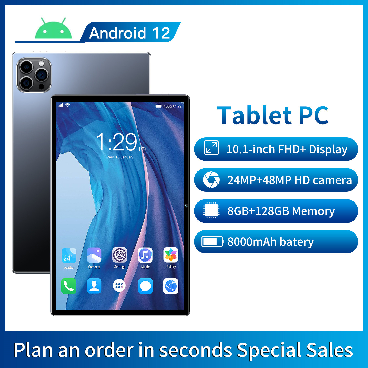 Cross-border new 10.1-inch tablet dual card 5G full netcom smart learning tablet for sim