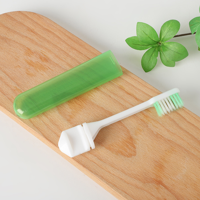 Spot Wholesale Portable Folding Toothbrush Non-Disposable Independent Soft-Bristled Travel Mini Color Folding Toothbrush