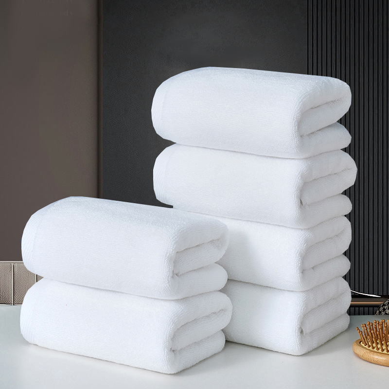 Five-star hotel bath towel cotton white towel wholesale thickened beauty salon hotel homestay hot spring bath embroidered logo