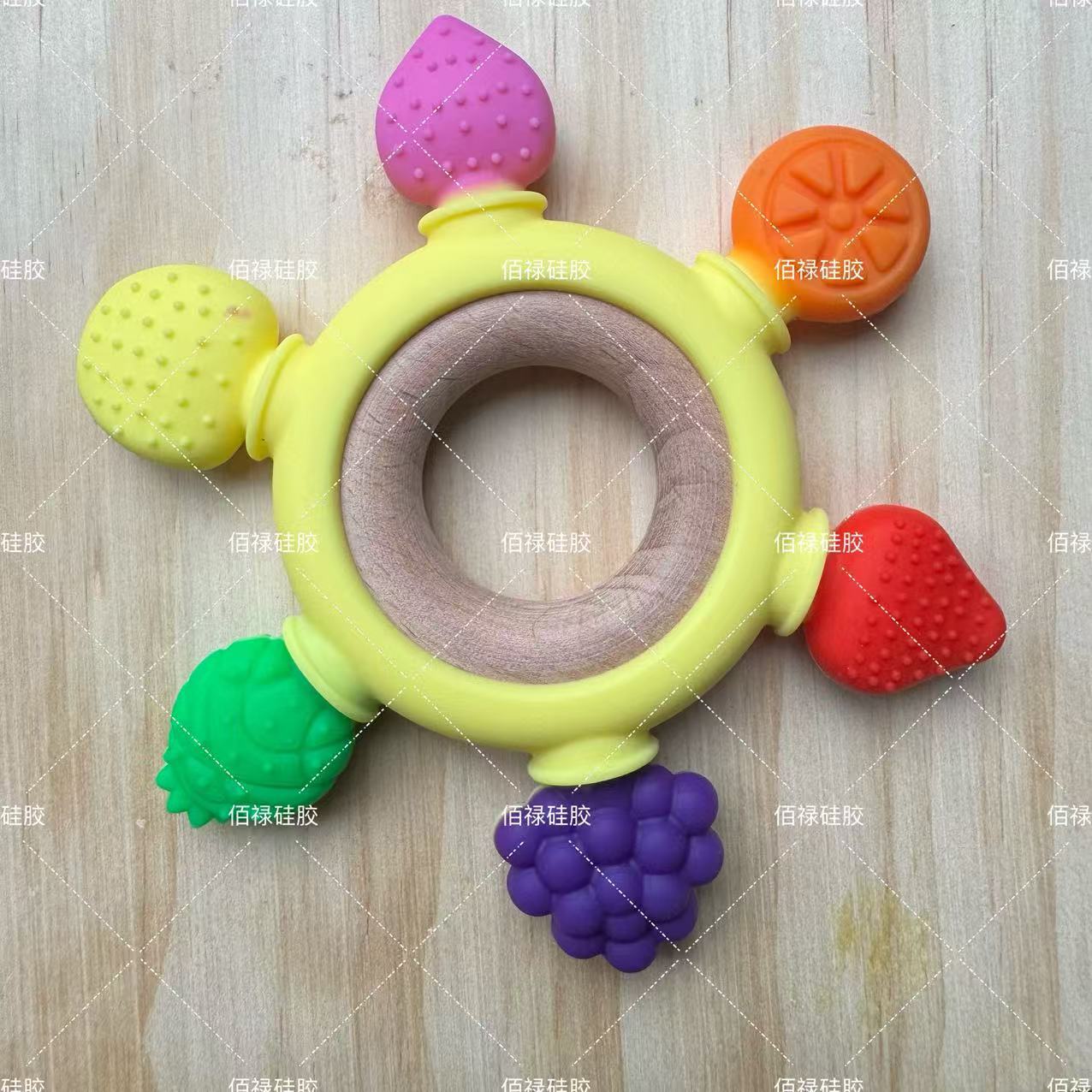 Amazon Cross-Border New Teether Silicone Material Baby Teething Period Molar Toy Baby Anti-Eating Hand Bite Toy