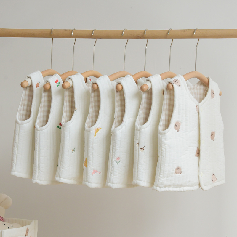 Class A Clearance Spring Autumn Winter Baby Thickened Quilted Cotton Double-Sided Vest Small Vest Baby Not Hooded Boy