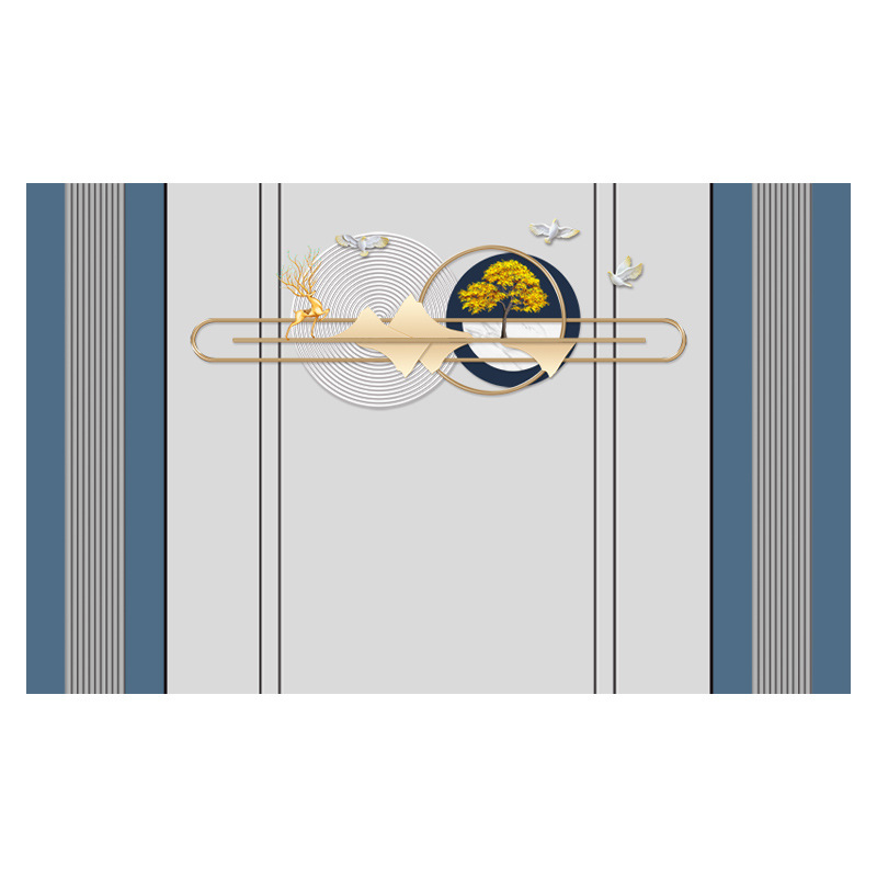 New Chinese Style High-End Moisture-Proof Tv Background Wall Room High-End Seamless Velvet Wall Covering Whole House Mural Wall Covering